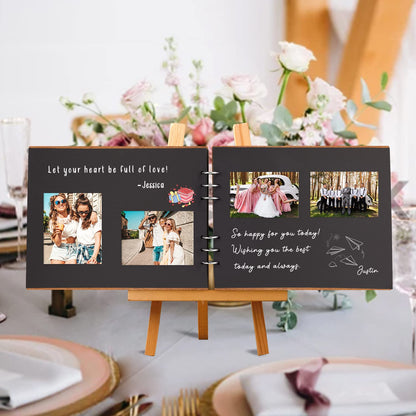 Mr & Mrs Wooden Guest Book Album