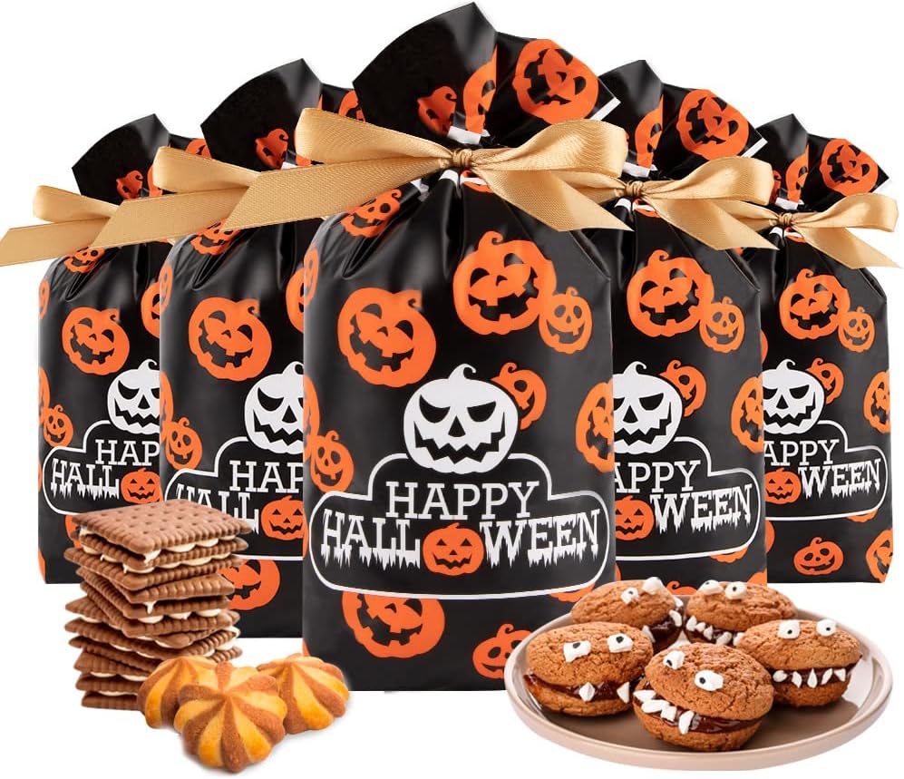 Halloween Treat Bags, 50PCS Drawstring Candy Bag