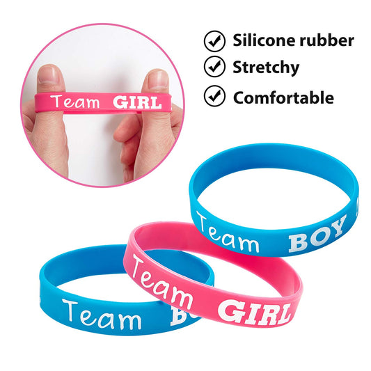 Team Boy Team Girl Gender Reveal Bracelets 48 Pcs