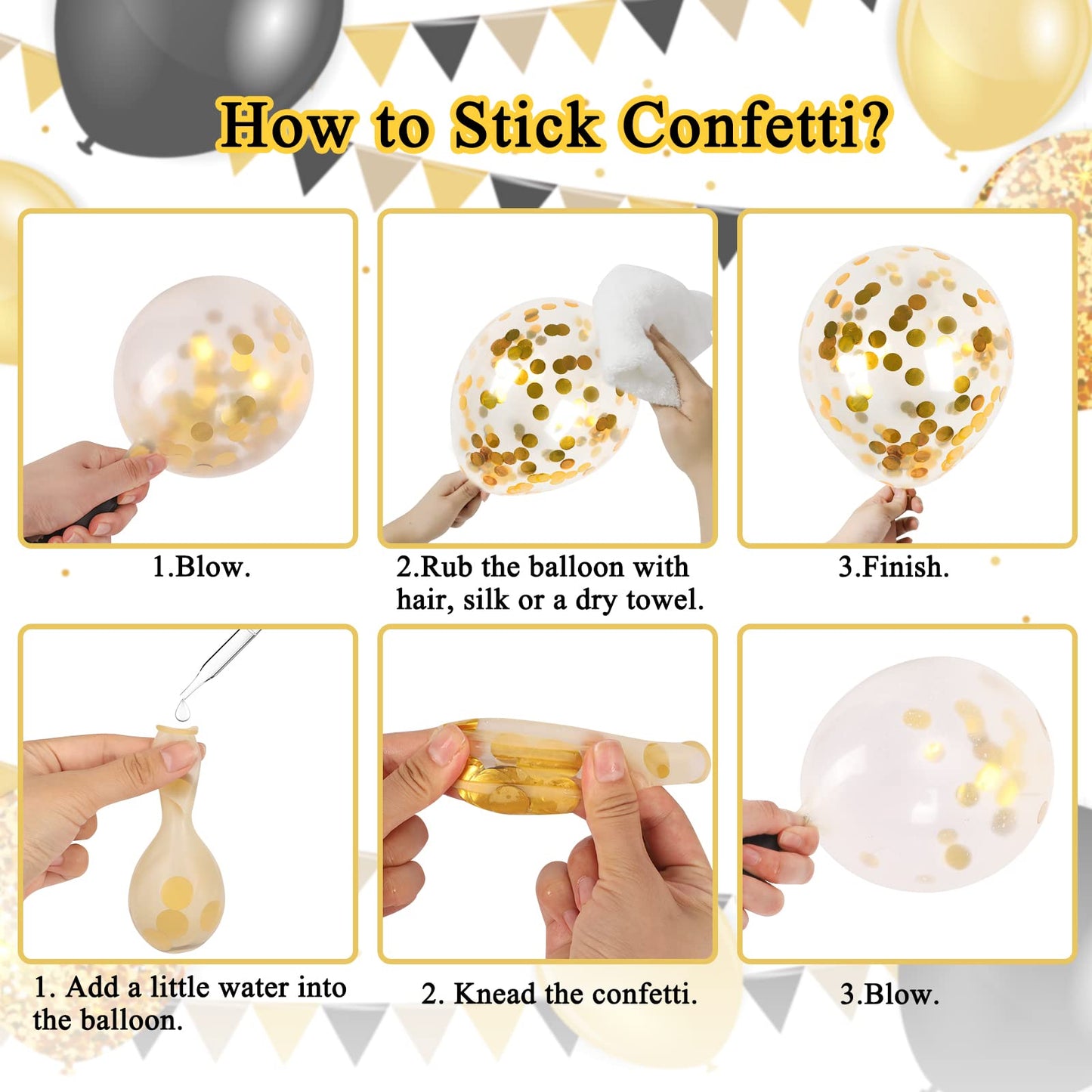 How to stick confetti inside balloon