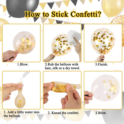 How to stick confetti inside balloon