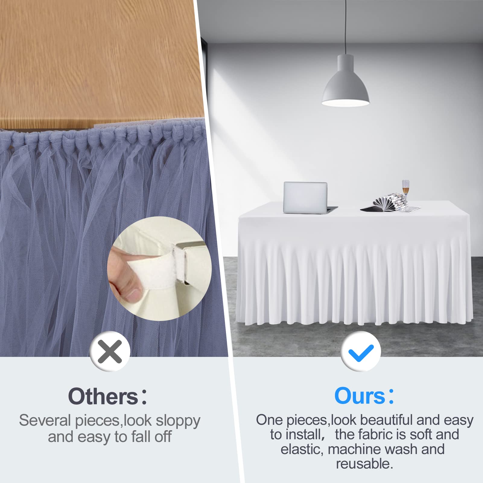 One piece easy to install table skirt