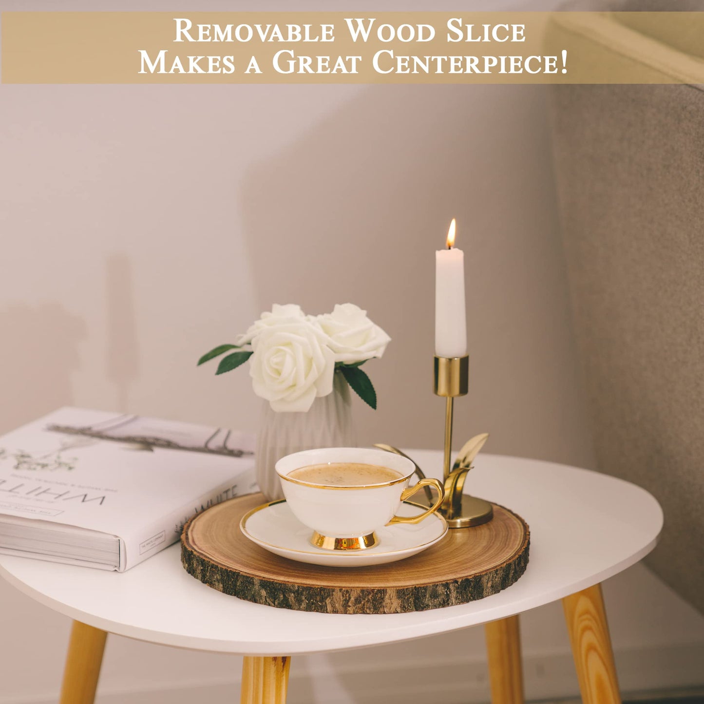 Removable Wood Slice cake stand