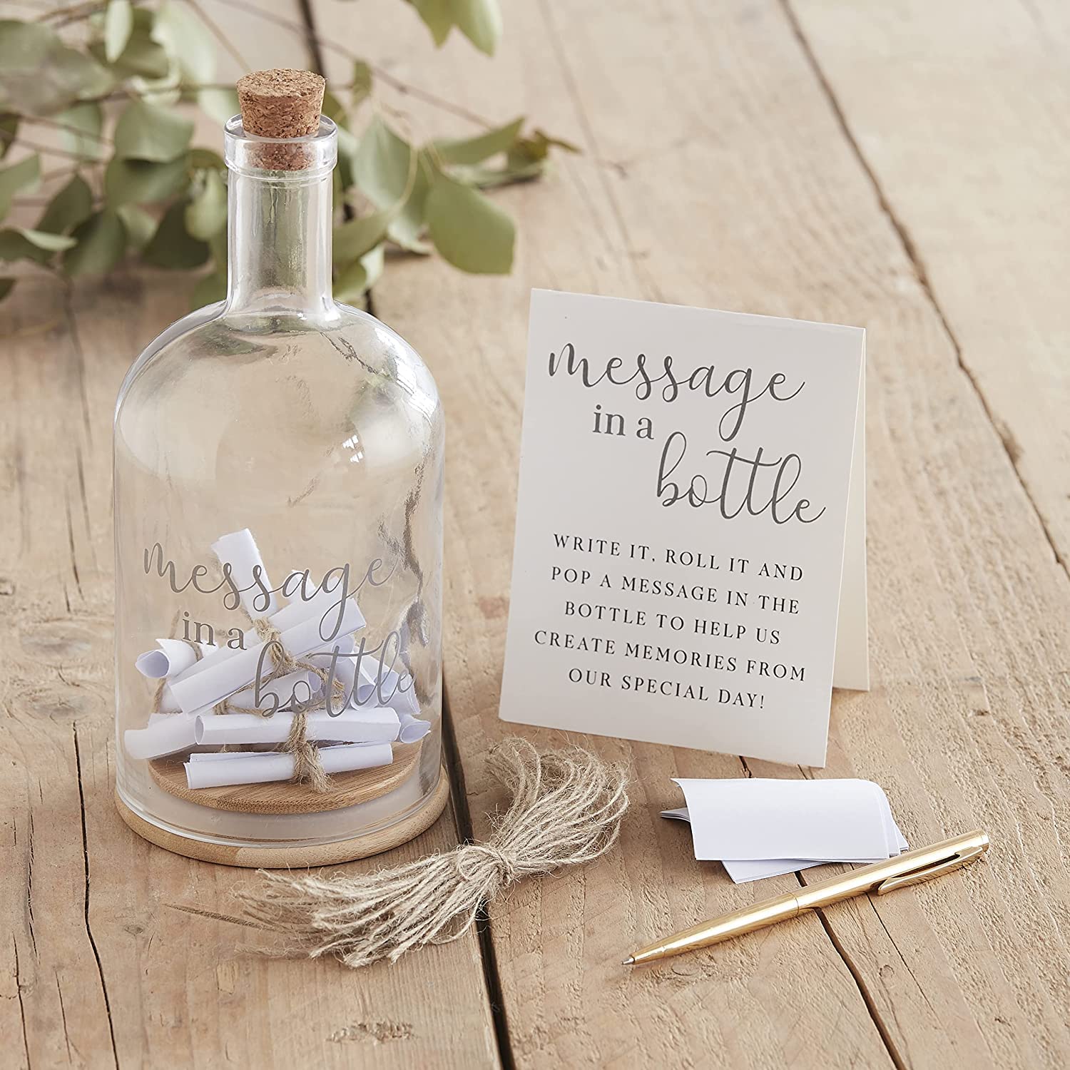 Botanical Wedding Message in a Bottle Guest Book