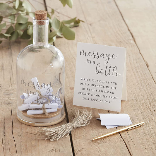 Botanical Wedding Message in a Bottle Guest Book