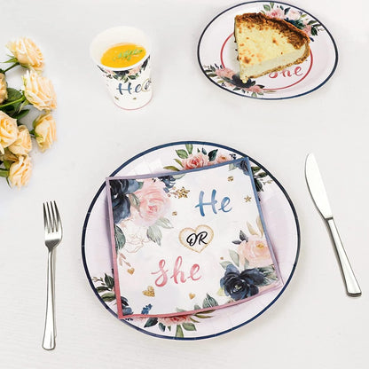 120 pcs gender reveal tableware set