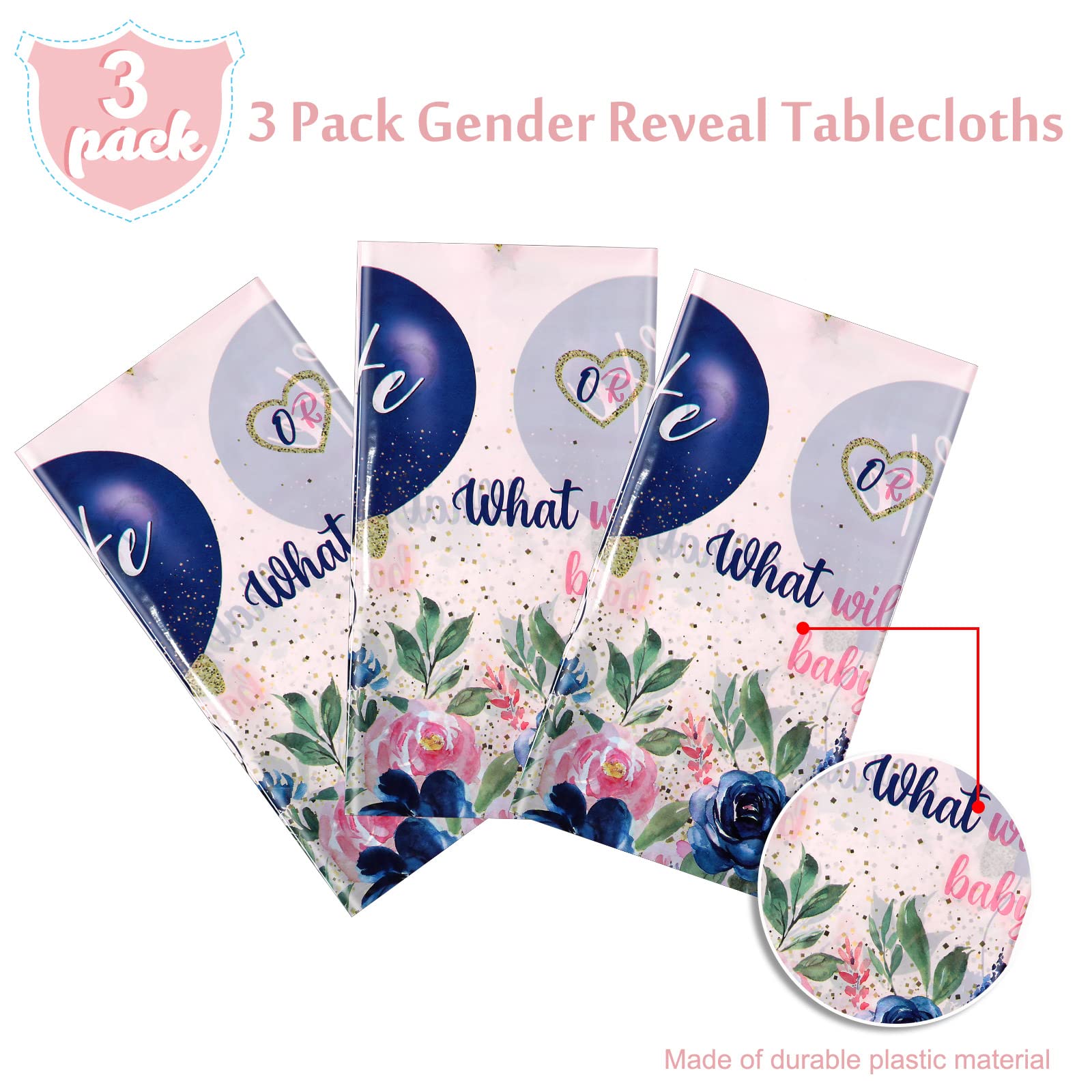 Gender Reveal Tablecloths durable plastic