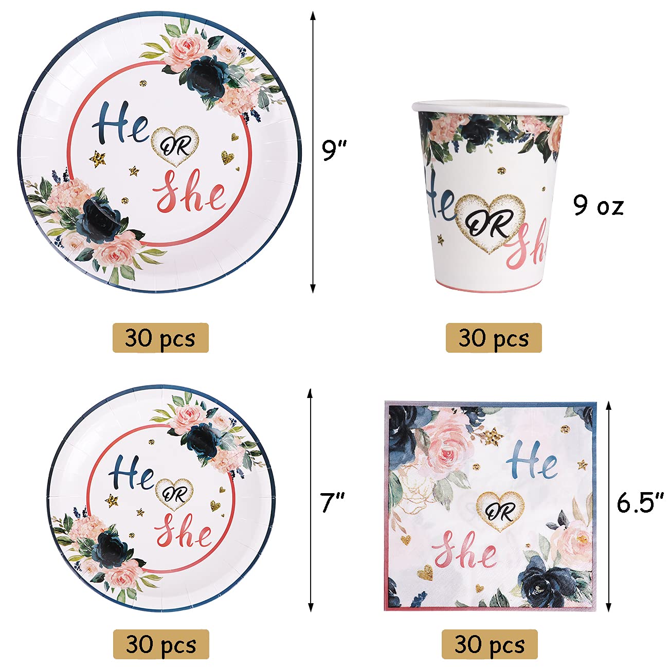 Tableware set dimensions