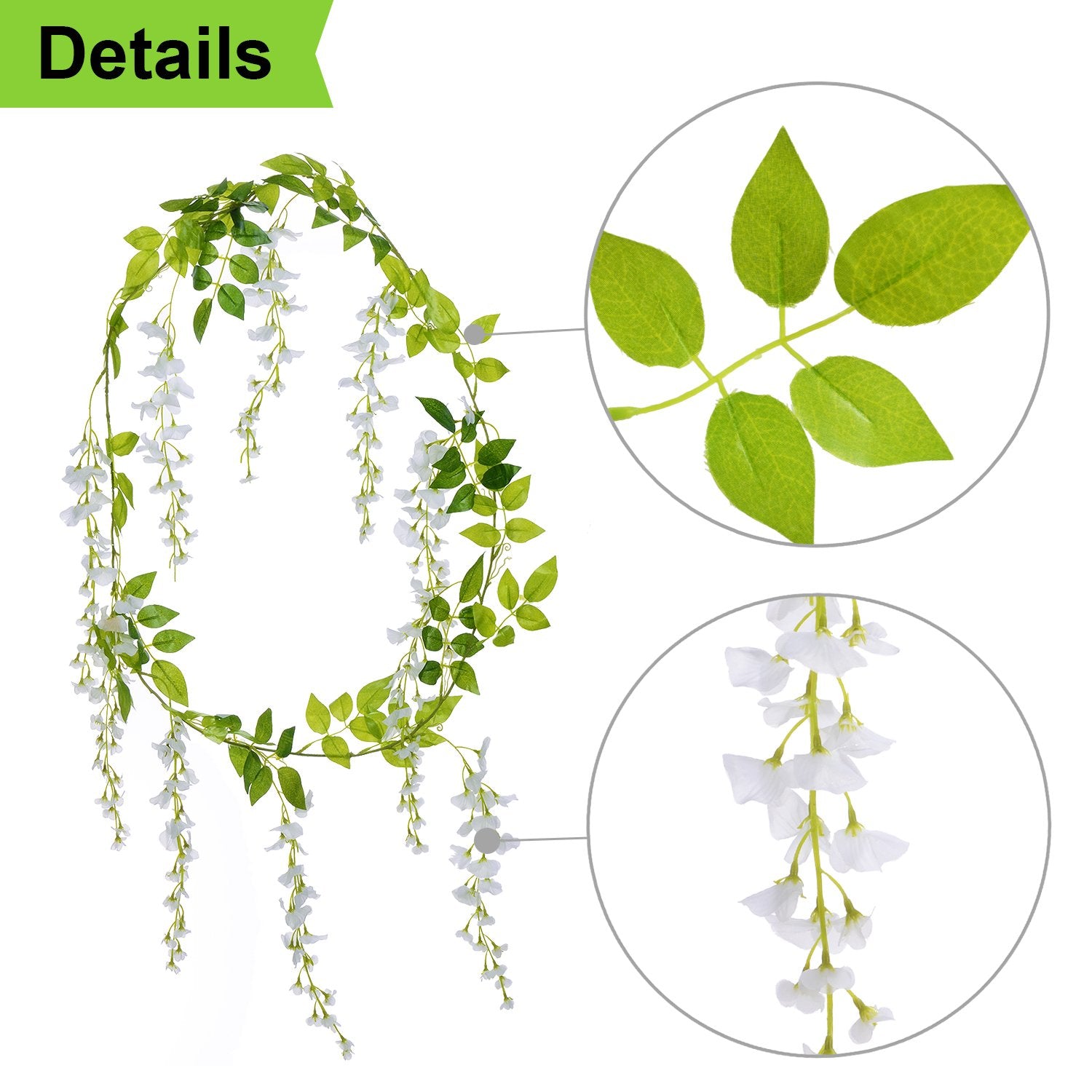 Artificial flower garland details