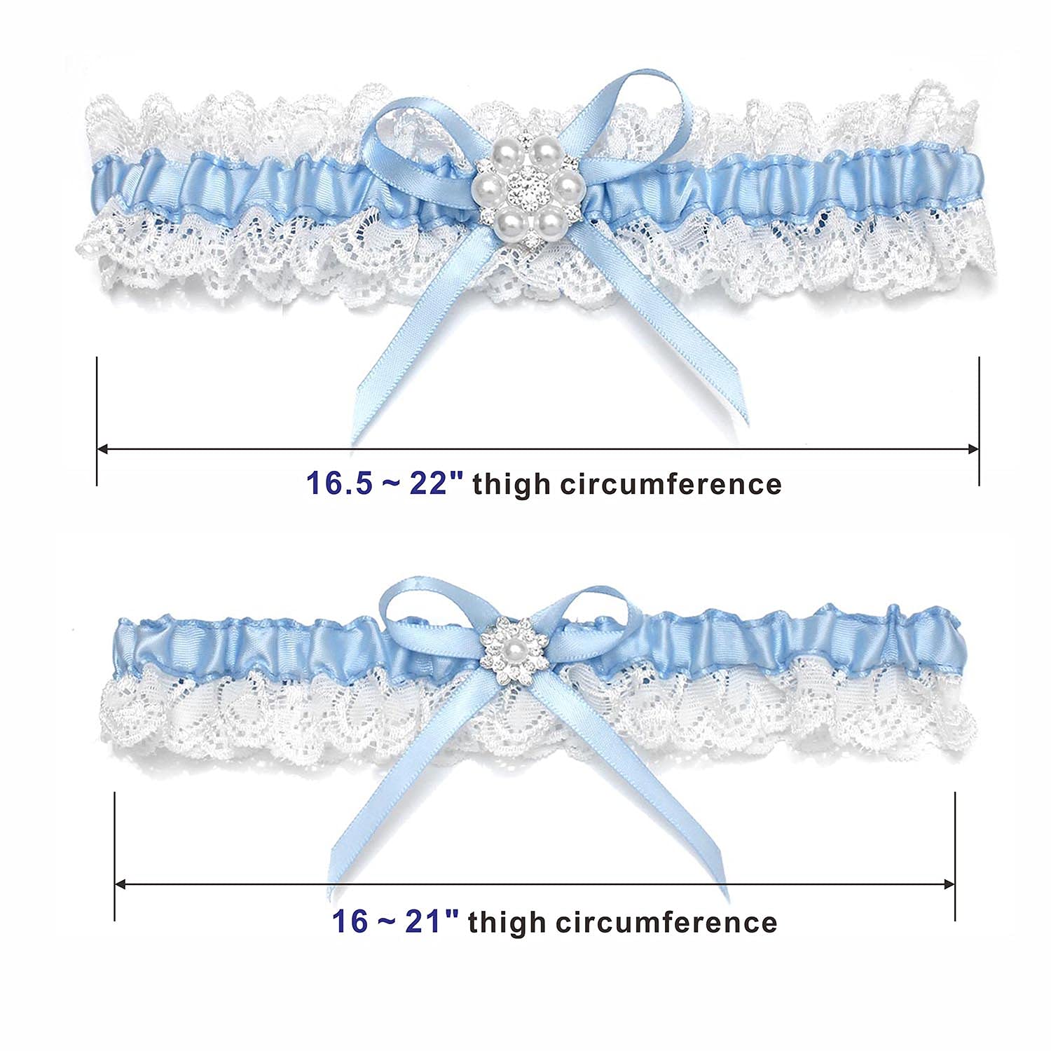 2 pack wedding garter dimensions