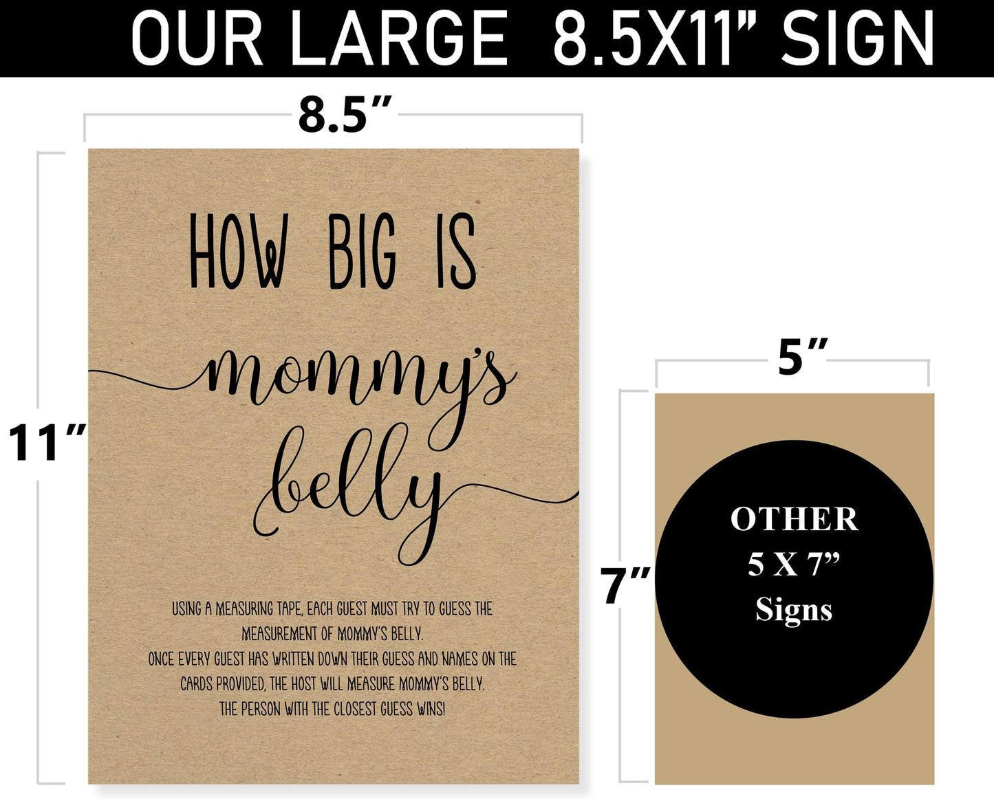 Guess mum's belly size baby shower game
