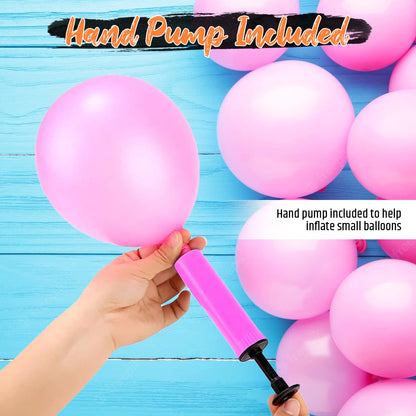hand pump included to inflate balloons easily