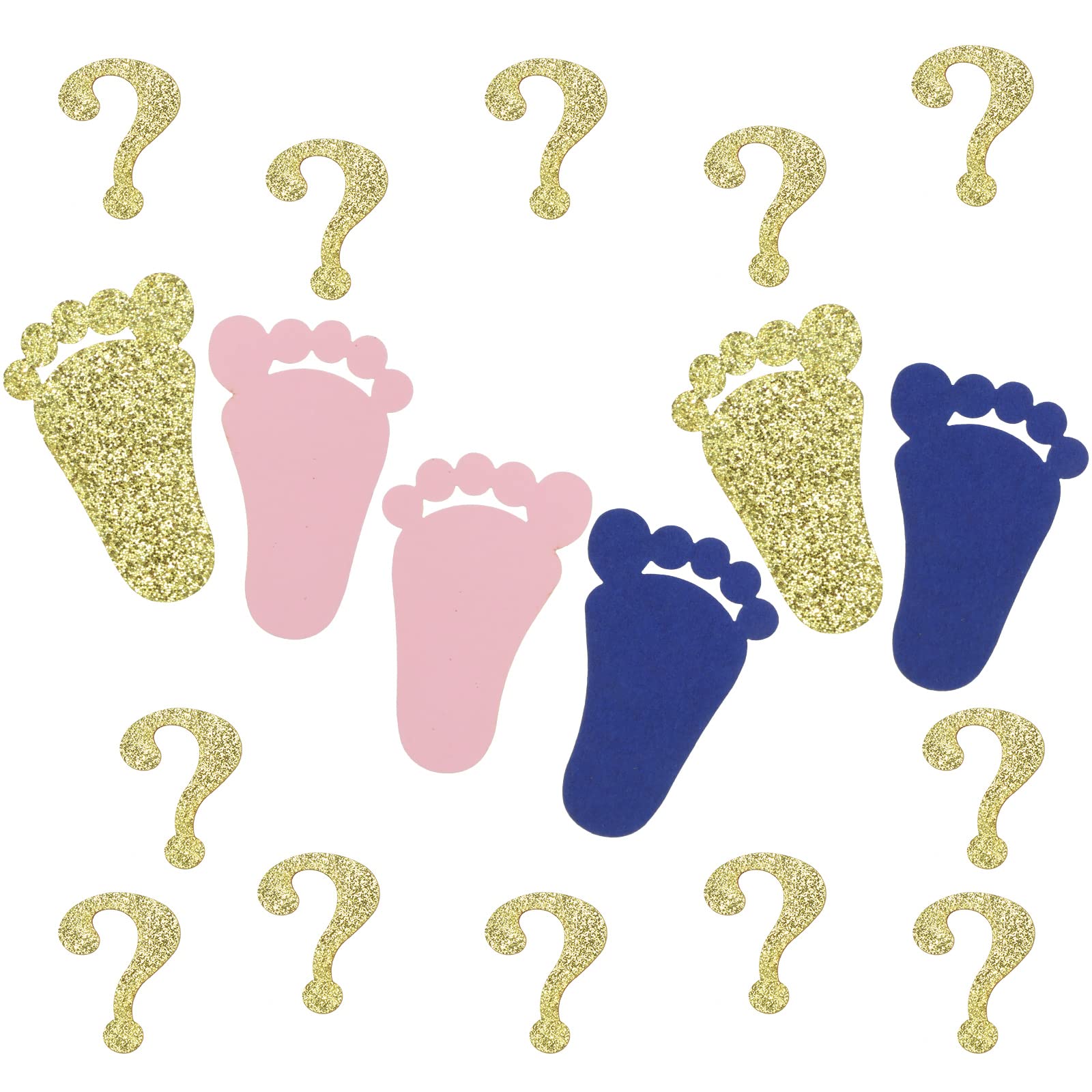 Gold, Pink and Blue baby footprints