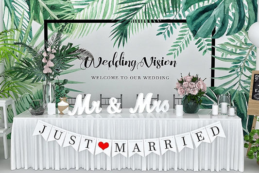 Wedding Decor Set, Mr & Mrs Sign & Just Married Banner