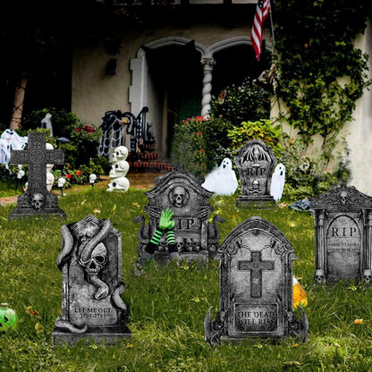 Halloween Decorations Outdoor Graveyard Tombstone 6pcs