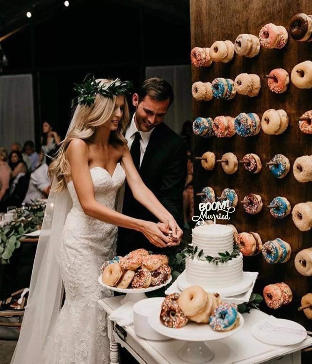 Boom! Married wedding cake topper