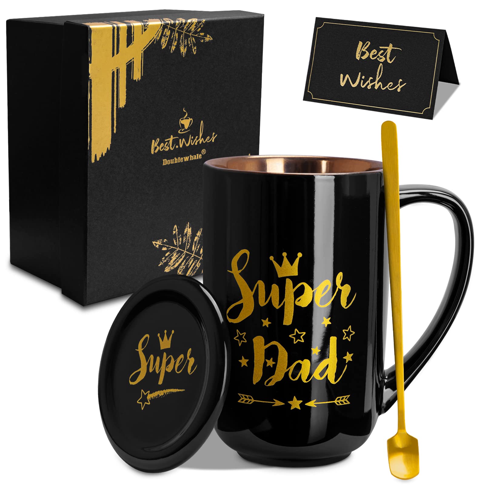 Mug,spoon,lid and best wishes card gift set