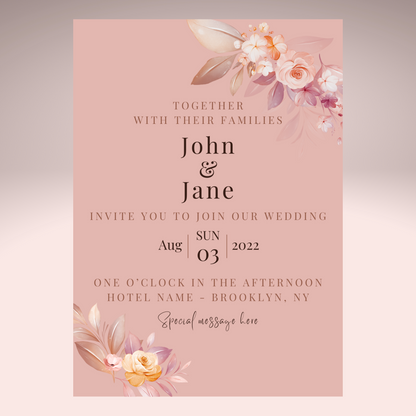 Wedding Invitation Customisable 7x5