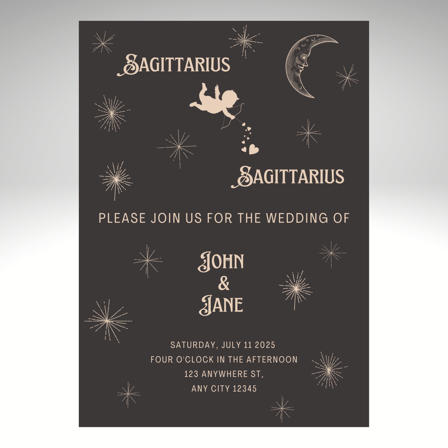 Wedding Invitation Personalised 7x5