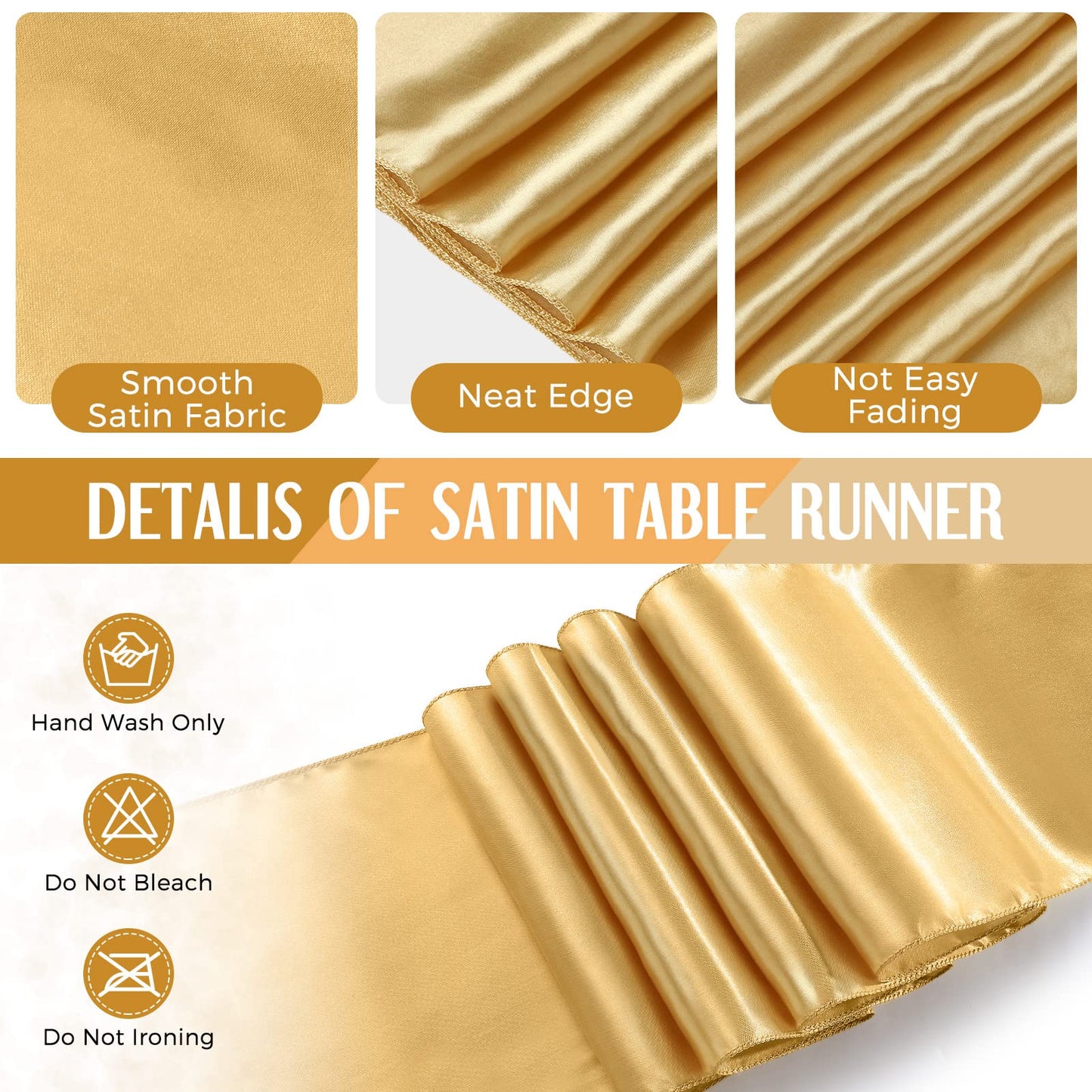 Gold Satin Table Runner