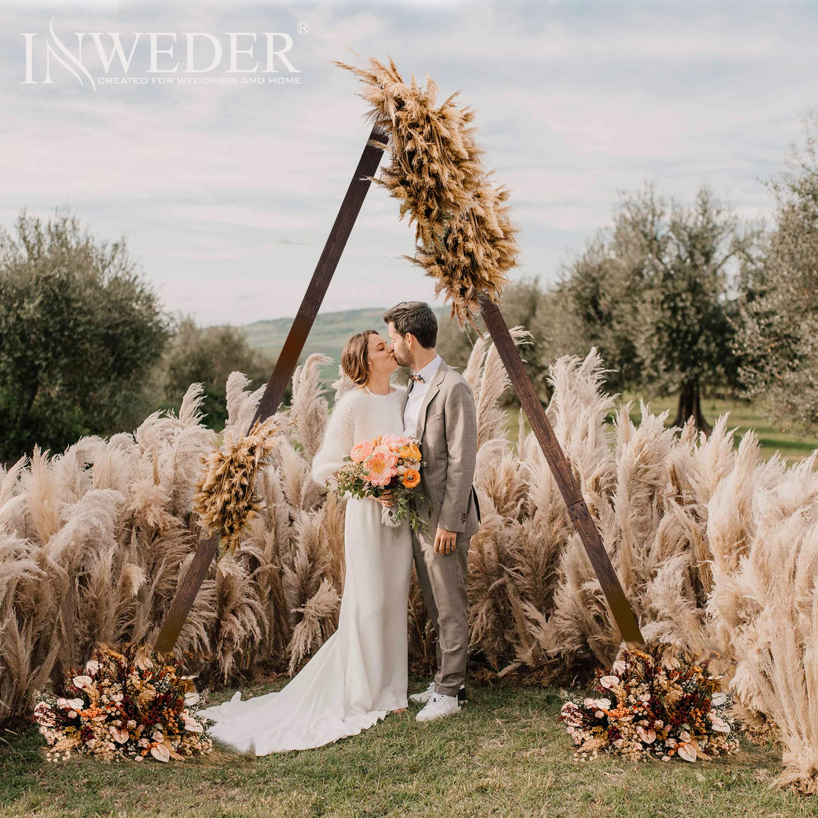 Triangle Wooden Wedding Arch - Wood Arch, Rustic Wedding