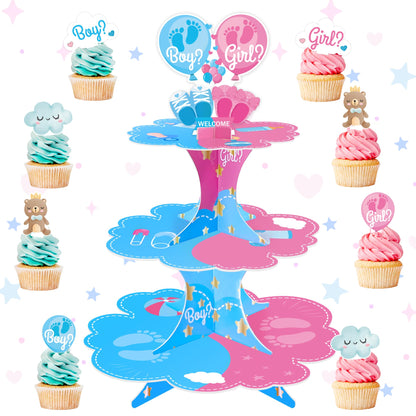 Boy or girl cake toppers with stand