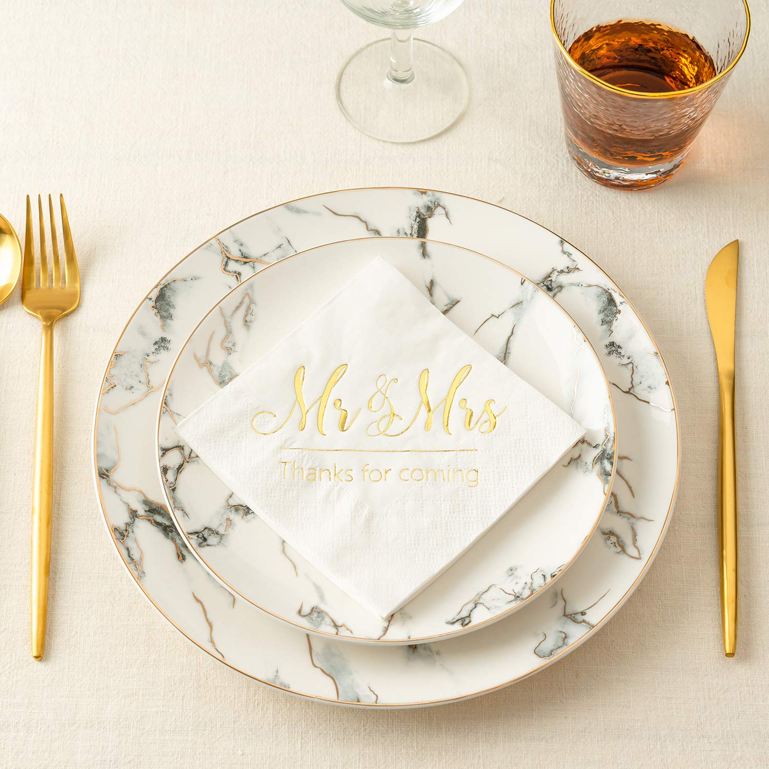 White gold napkins