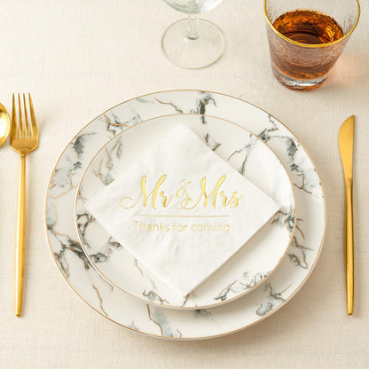 White gold napkins