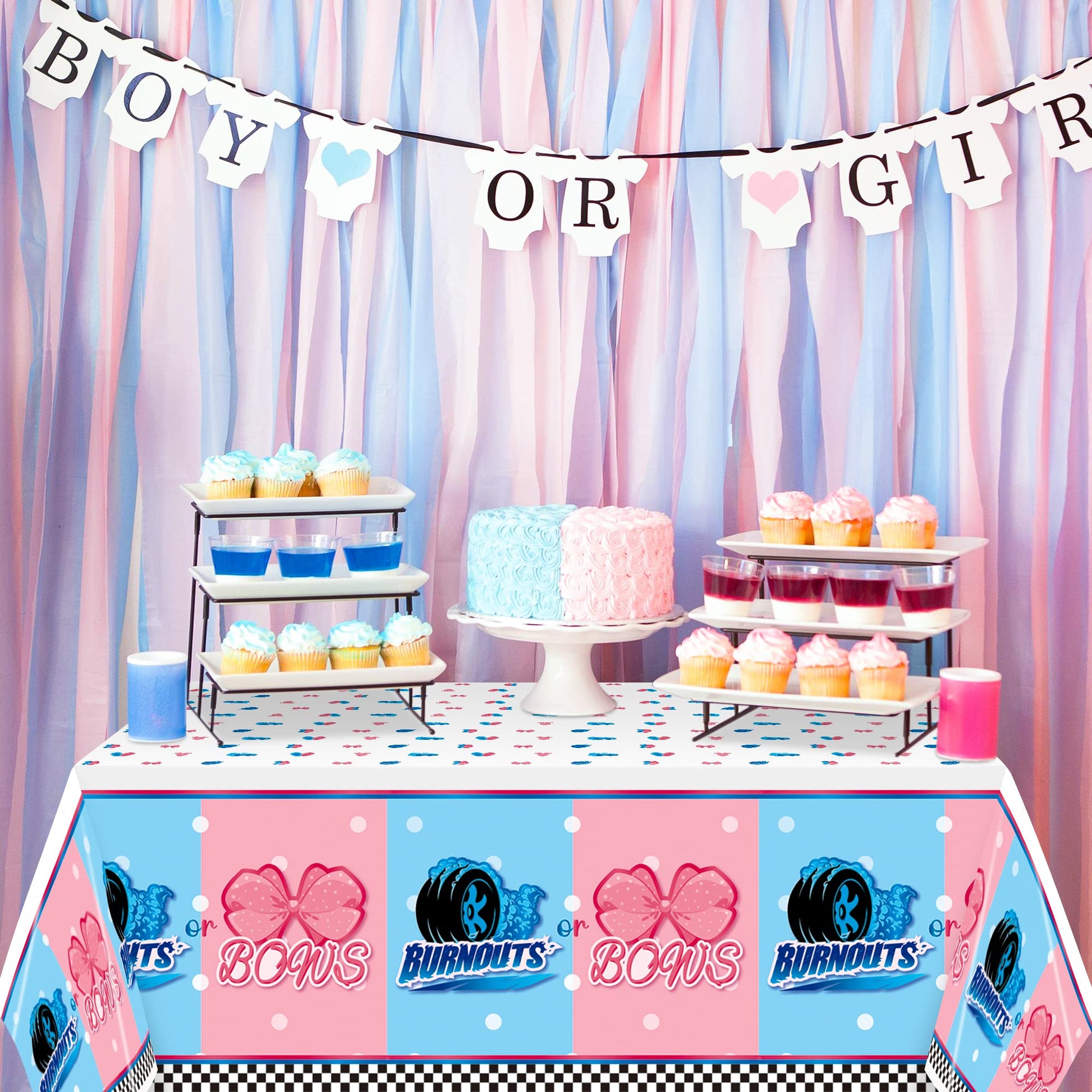 Gender reveal table decorations