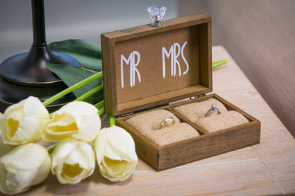 Wooden wedding ring decorative box