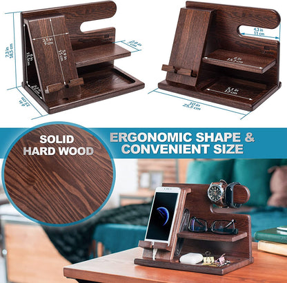 Ergonomic solid hard wood organiser