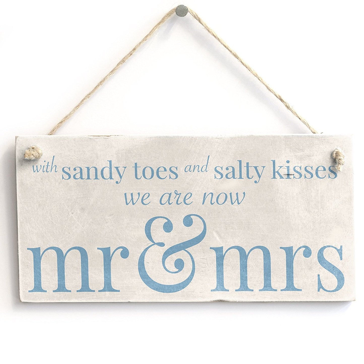 With Sandy Toes... Mr & Mrs - PVC  Beach Wedding / Married Sign 10"x5"