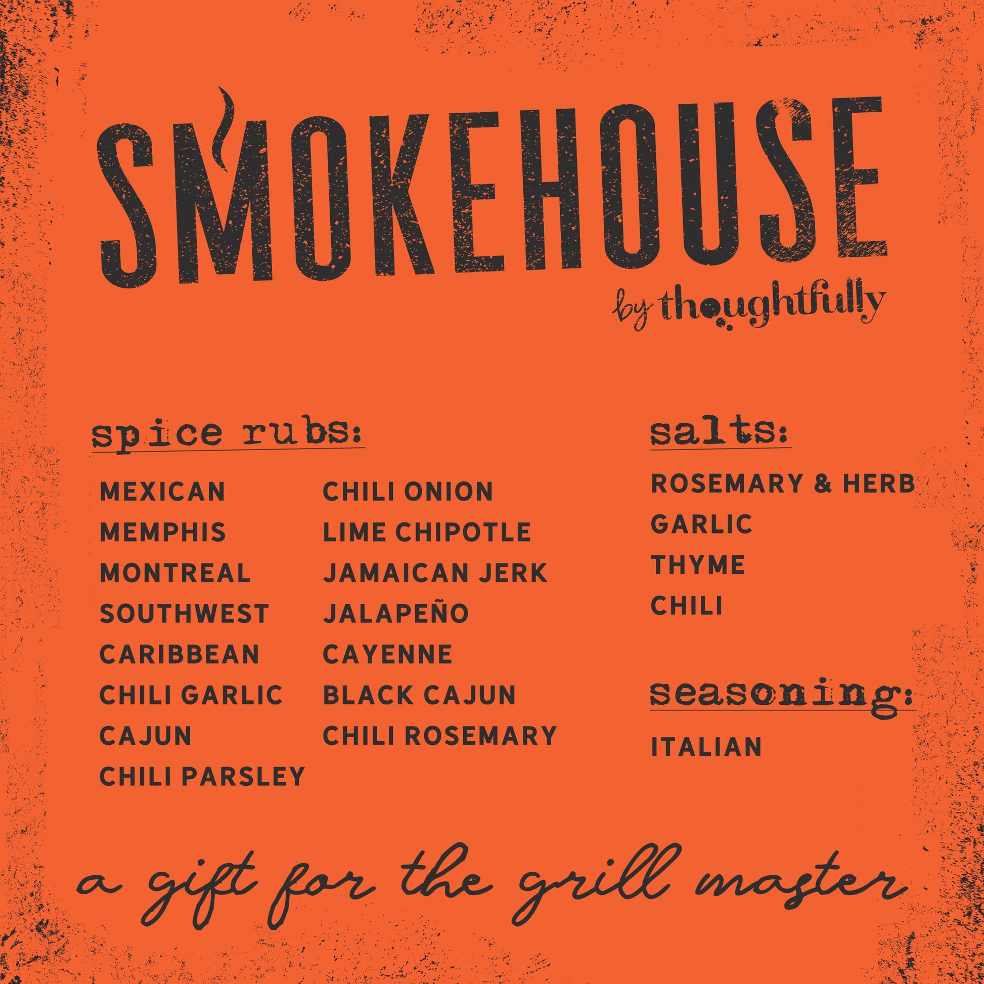 Smokehouse list of flavours