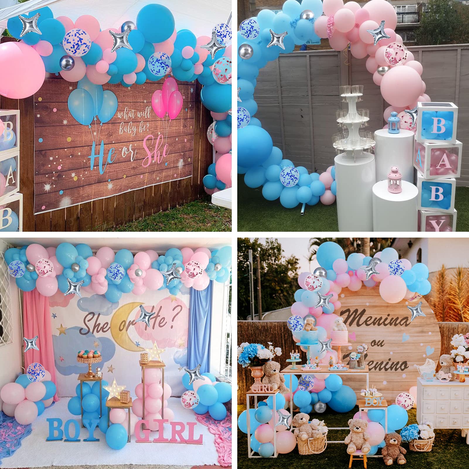 4pcs baby box with balloons