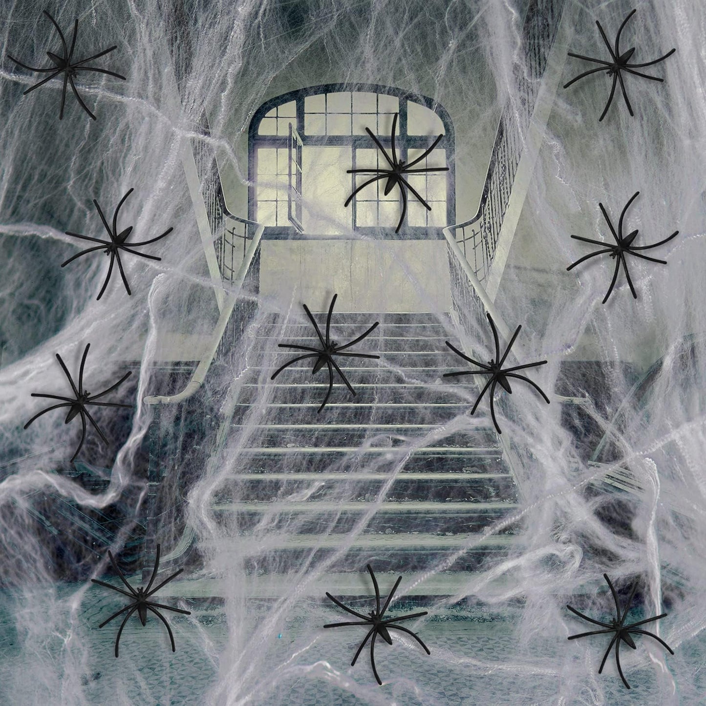 1500sqft fake spider web