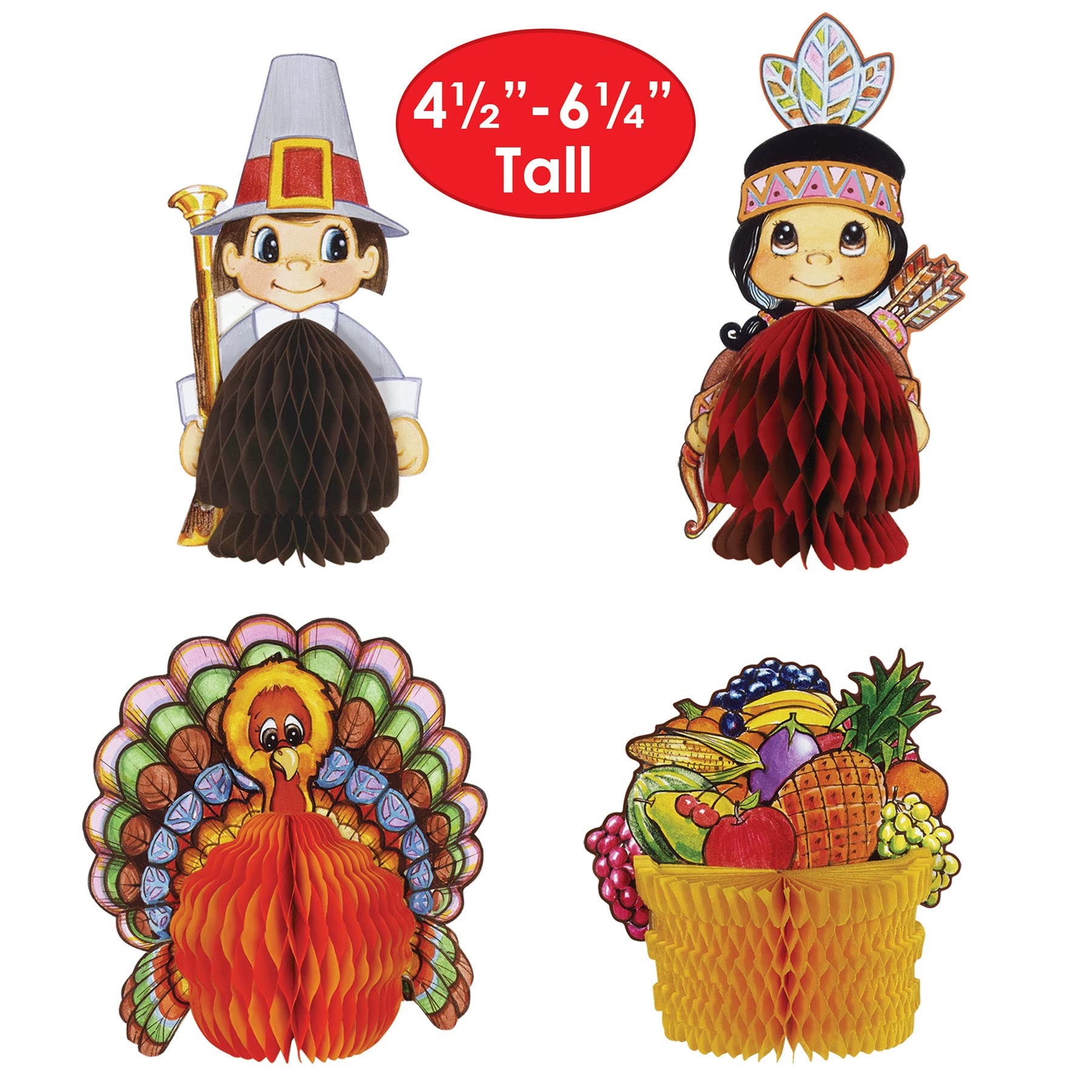 Decorative Thanksgiving Playmates, 4-Pack 