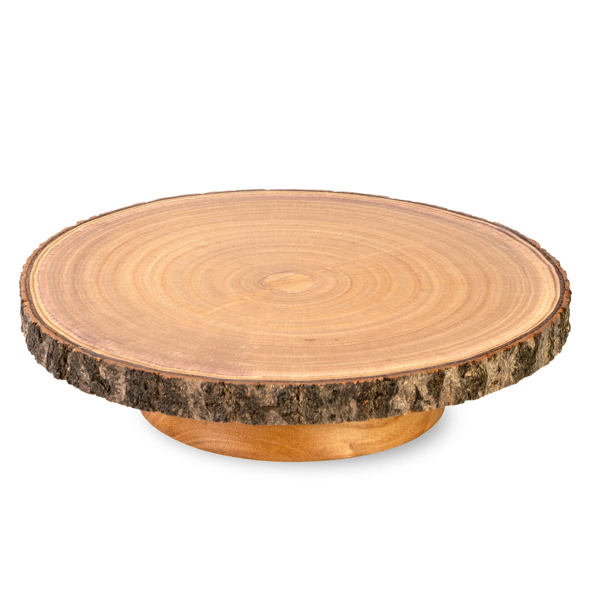 Round wooden cake display board