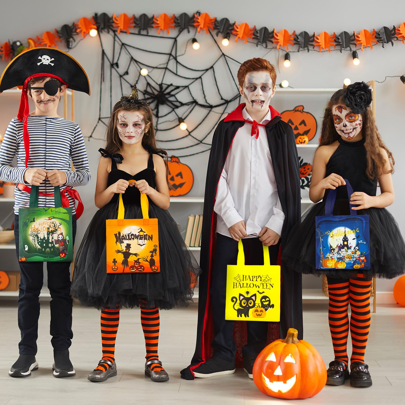 Halloween candy tote bags