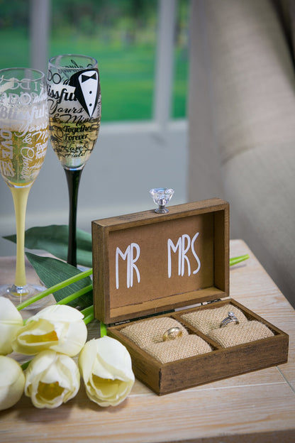 Mr and Mrs wedding ring holder