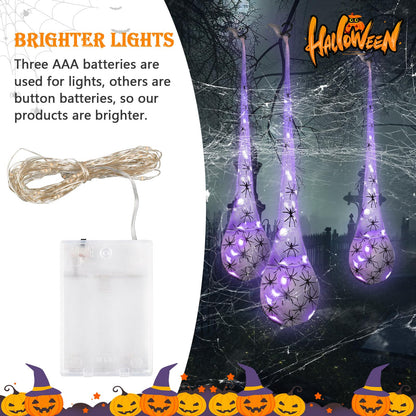 LED lights halloween balloons with spiders