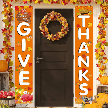 Thanksgiving Hanging Banner Porch Sign