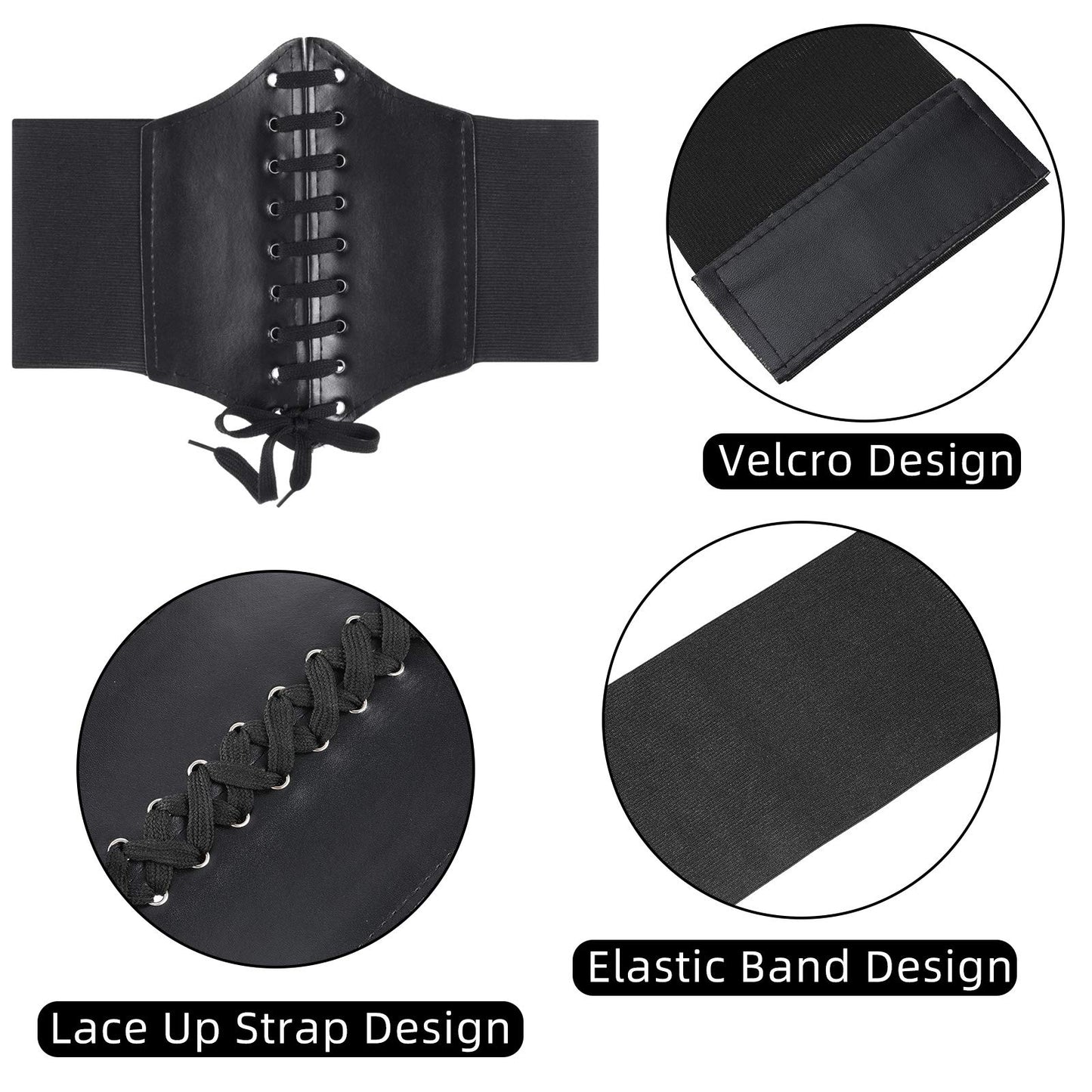 Velcro design lace up elastic band