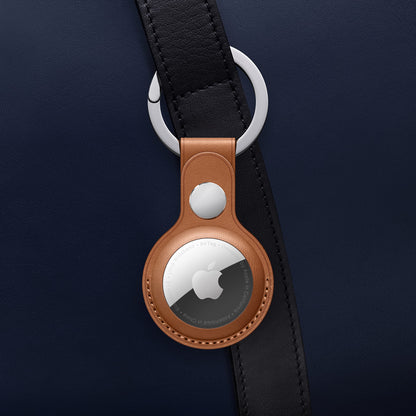 leather apple airtag keyring