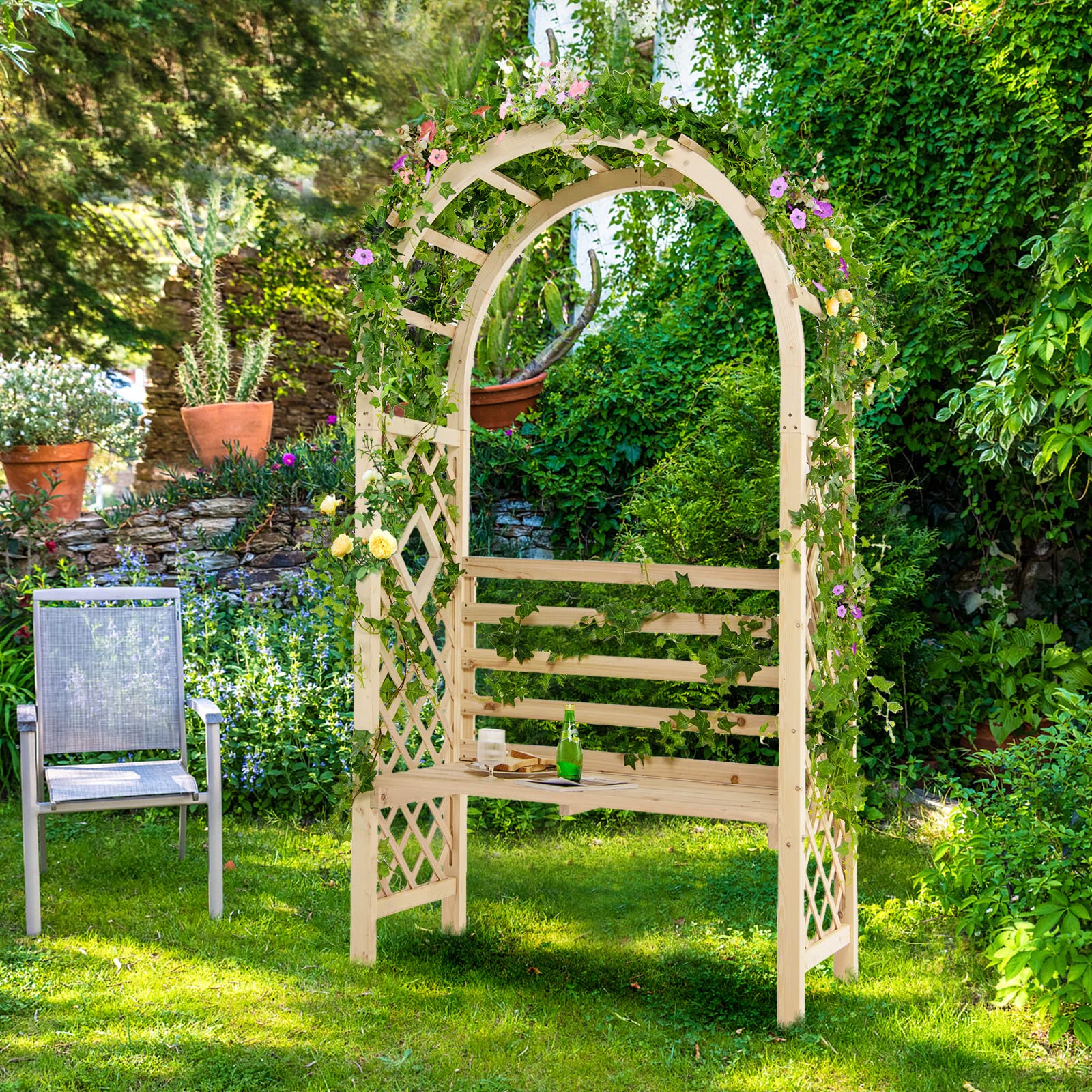Garden bench seat for weddings
