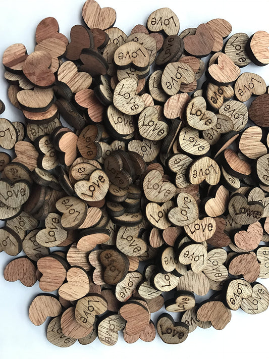 Rustic Wooden Love Heart Wedding Table Scatter Decoration 200pcs 