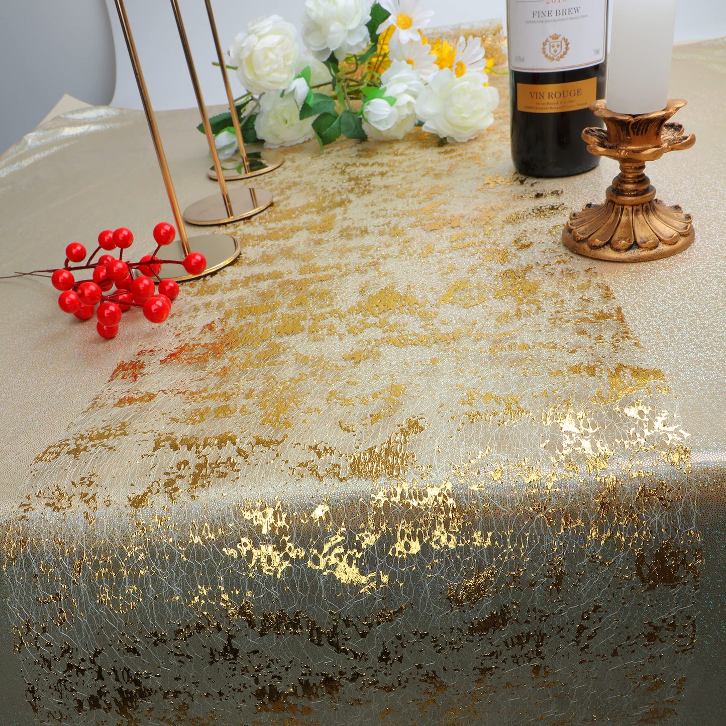 Gold mesh table runner