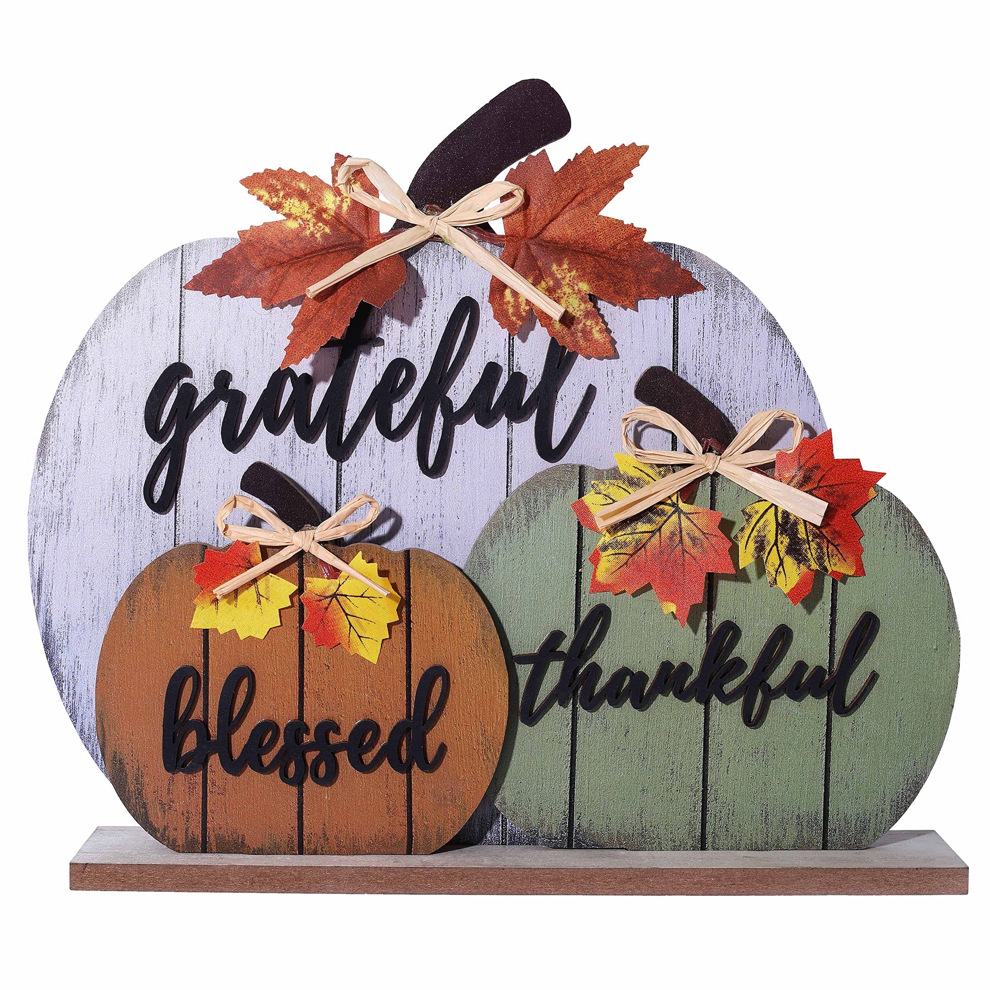 Wooden pumpkin thanksgiving decoration