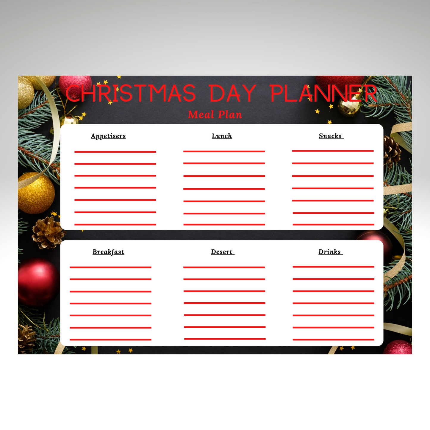 Printable Christmas Planner - Organiser Page 2