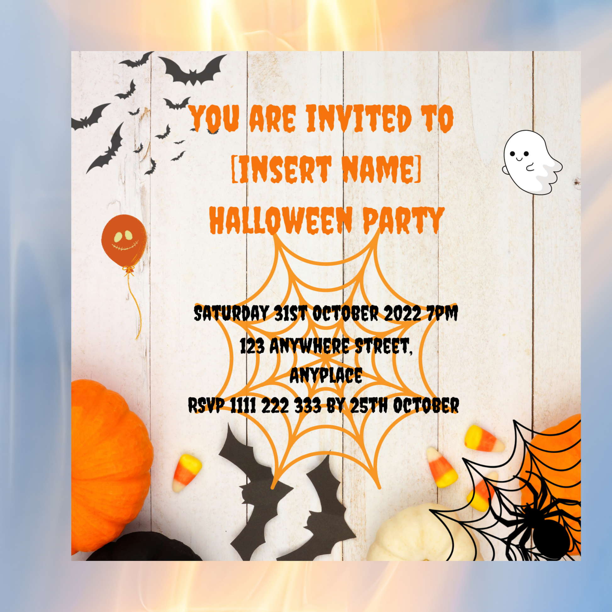 Halloween Personalised Invitation 5x5