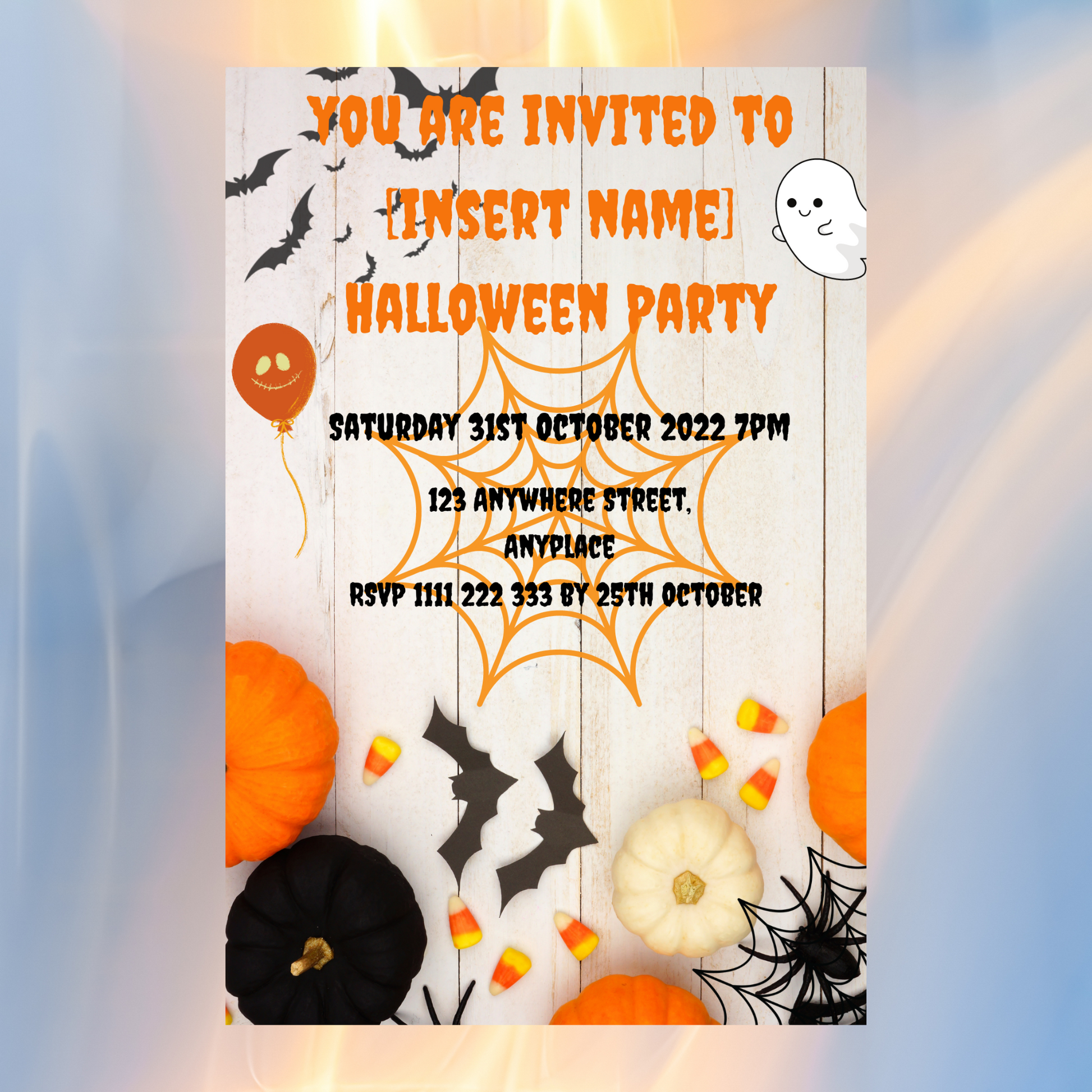 Halloween Personalised Invitation 7x5